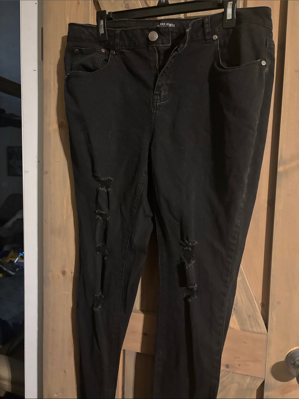 Eighty Eight Black Distressed Skinny Jeans